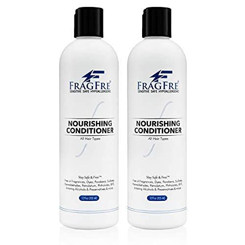 FRAGFRE Fragrance Free Conditioner 12 oz (2-Pack Gift Set) - Parabens Free Hypoallergenic - Hair Conditioner for Sensitive Skin - Deep Conditioning for Normal Treated and Fragile Hairs - Vegan GFCF