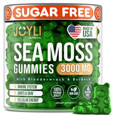 Sea Moss Gummies - Irish Seamoss Gummies for Adults Kids - Advanced Superfood Supplement with Natural Sea Moss Gel, Bladderwrack Burdock Root Extract - 60 Vegan Irish Moss Gummy Bears