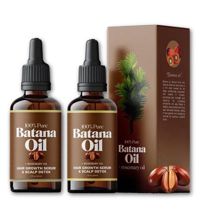 Batana Oil for Hair Growth - 100 Pure Natural Batana Oil with Rosemary from Honduras, Enhances Hair Skin Radiance Nourishment, Reduce Hair Loss, Batana Hair Oil for All Hair Types (2Pcs)