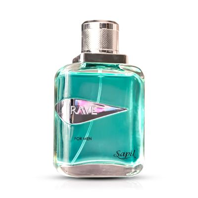 Sapil Rave 100 ml Eau De Toilette Men - Long-Lasting Dubai Perfume, Fresh Spicy Aromatic Scent for Daily Wear, Ideal Arabic Cologne with Unique Calabrian Bergamot Pepper Notes 100 ml - 3.4 oz