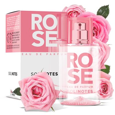 Solinotes Rose Perfume for Women, 1.7 Fl Oz 50 ML Eau De Parfum, Delicate Floral and Soothing Scent with Premium Ingredients - Clean Perfume, Cruelty Free, Vegan, Made in France