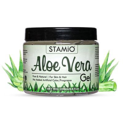 STAMIO Pure Aloe Vera Gel for All Skin Hair Types Multipurpose Beauty Gel No Added Artificial FragranceColor 200ml (Pack of 1)