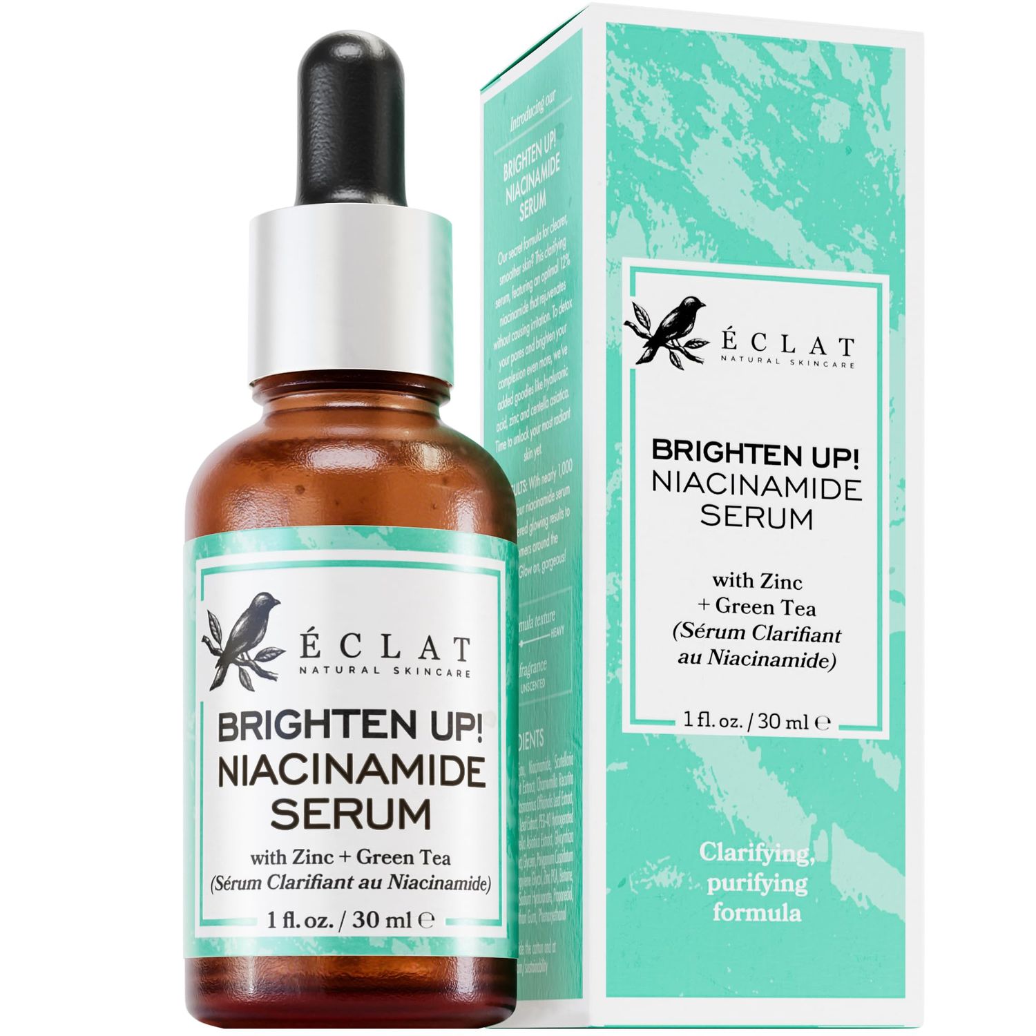 Eclat Skincare Niacinamide Serum - Pore Minimizer for Uneven Complexion - Brightening Niacinamide Serum for Face - Lightening Moisturizing Skin Care for Dark Spots 1 fl oz