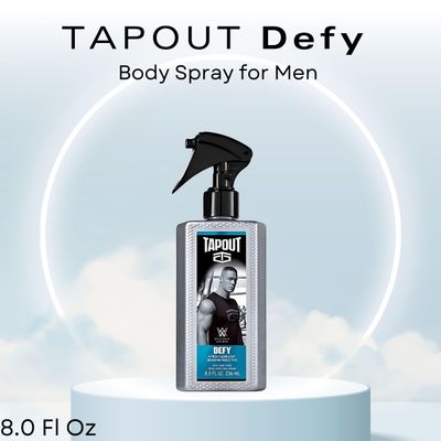 Tapout Defy Body Spray Perfume for Men - Refreshing Fragrance, 8 Ounces