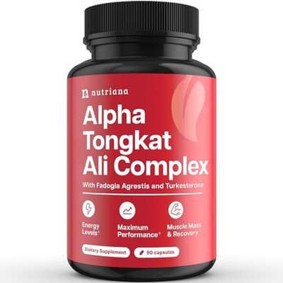 Nutriana Longjack Tongkat Ali Fadogia Agrestis Complex - and Turkesterone Energy Booster for Men - Tongkat Ali 600mg - 90 Capsules