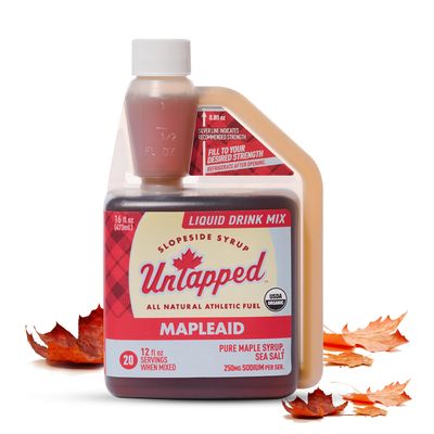 Untapped Mapleaid Bulk Bottle - 20 Servings Organic Maple Syrup Sea Salt Natural Electrolyte Replenishment Pure, Simple, Delicious Ideal for Sustained Energy and Hydration