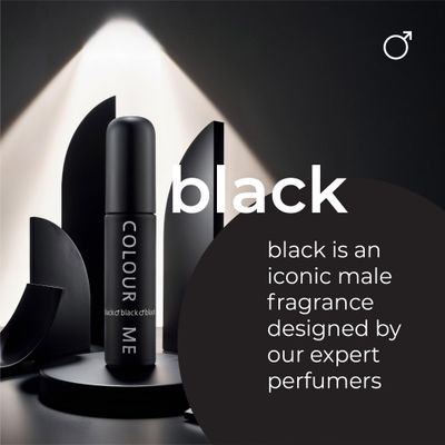 COLOUR ME Milton-Lloyd Black Homme - Eau de Parfum - Long Lasting Perfume for Men - Vanilla, Sandalwood Cologne for Men - Woody Men's Cologne - 1.7 oz
