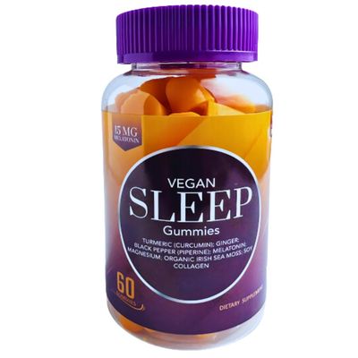 Skegee Vegan Sleep Gummies for Adults - Bio-Sleep Fusion with Melatonin, Magnesium, Turmeric, Ginger, Sea Moss Collagen - Natural Sleep Support, Stress Relief, Wake Up Refreshed - 60 Count