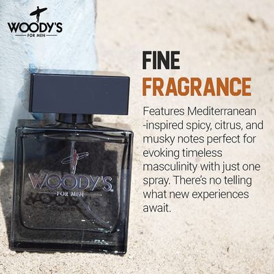 Woody's Cologne for Men - Refreshing Long-Lasting Fragrance Scent, Masculine Citrus Notes, Men's Cologne for Everyday Wear, 3.4 fl oz