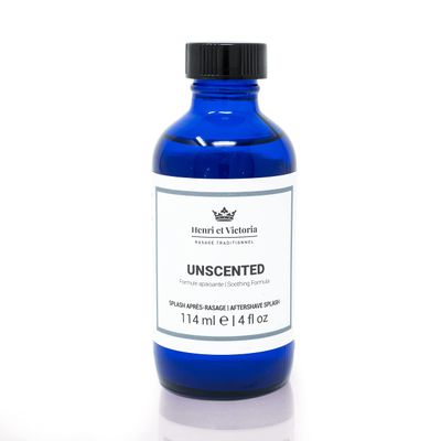 Henri et Victoria Aftershave Splash For Men l Fragrance-Free, Unscented l Canadian Made by A Skilled Artisan l Moisturizes Soothes the Skin 114 ml (4 oz)