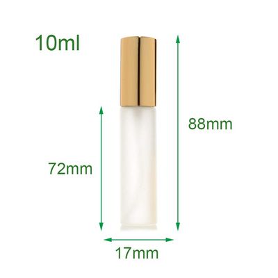 Enslz 6 pcs Frosted Fine Mist 10ml13oz Atomizer Glass Bottle Vial Spray Refillable Fragrance Perfume Empty Scent Bottle 2 pcs 3ML Free Pipette (10ml, Gold)
