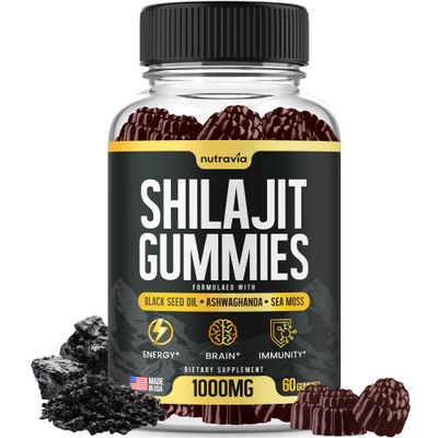 Shilajit Gummies - 3 in 1 with Sea Moss, Black Seed Oil, Ashwagandha - Natural Formula Shilajit Supplement 85 Trace Minerals, Pure Himalayan Shilajit Gold Gomitas De Shilajit, USA Made (60 Gummies)
