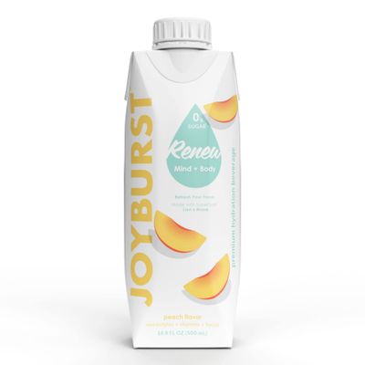 Sugar Free Electrolyte Water, Zero Calorie Hydration Drink, Refresh, Hydrate Recover, ElectrolytesVitamin B&#39;s Focus, Comes in Eco-friendly Tetra Pak (Peach, 18 Packs)
