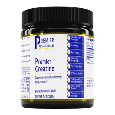 Premier Research Labs Premier Creatine - Creatine Monohydrate Powder, Creatine Powder for Men, Women, Vegetarians, Unflavored Vegan Friendly Formula - 7.8 oz (40 Servings)