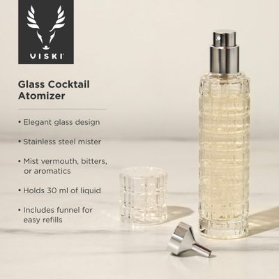 True Martini Atomizer Perfect for Vermouth or Bitters, Travel Spray Bottle, Travel Fragrance, DIY, Refillable Bar Sprayer, Stainless Steel, Bar Accessory, 30 ml.