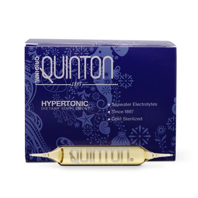 Quicksilver Scientific Original Quinton Hypertonic Solution - Sea Water Hydration - Liquid Minerals with Electrolytes for Muscle Recovery, StaminaMineral Replenishment (30 Single Serving Glass Vials)