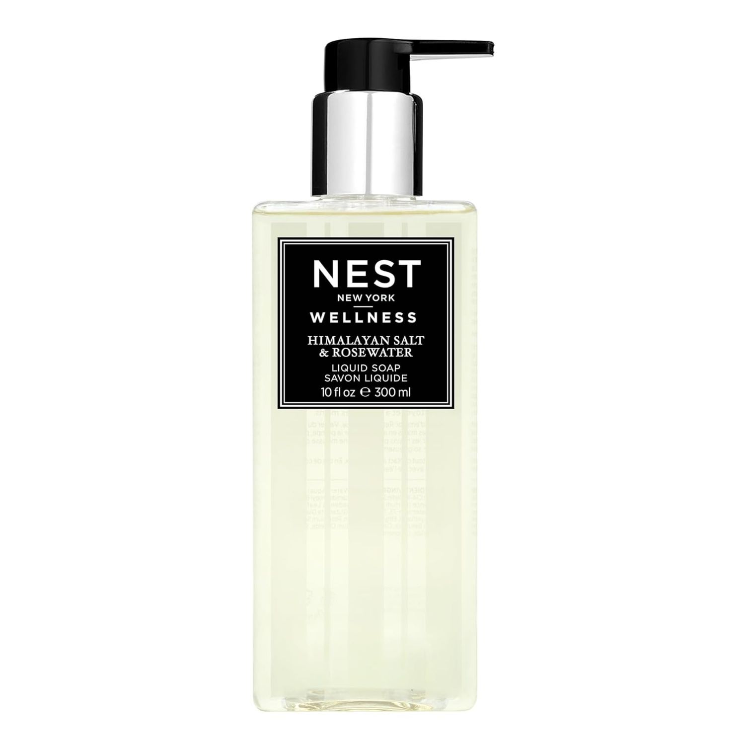 NEST New York Liquid Soap, Himalayan Salt Rosewater - 10 fl oz - Cleanses Nourishes Skin - Approx. 300 Pumps Per Bottle - Gluten Free Cruelty Free