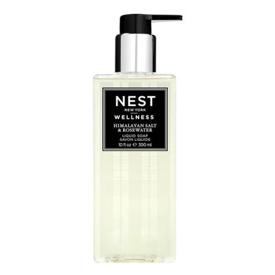 NEST New York Liquid Soap, Himalayan Salt Rosewater - 10 fl oz - Cleanses Nourishes Skin - Approx. 300 Pumps Per Bottle - Gluten Free Cruelty Free