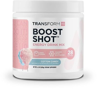 TransformHQ Boost Shot (28 Servings, Cotton Candy) Energy Without The Crash - Gluten Free, Non-GMO