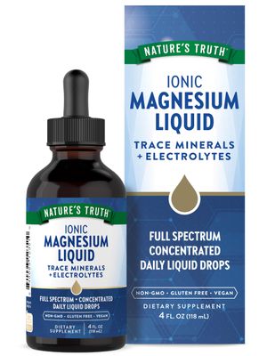 Nature&#39;s Truth Ionic Magnesium Liquid Drops 200mg 4 Fluid Ounces with Electrolytes Trace Minerals Vegan, Non-GMO Gluten Free Supplement