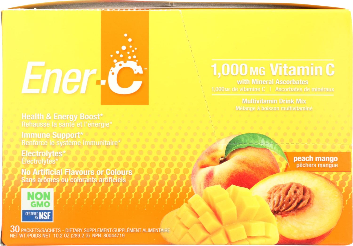 Ener-C Peach Mango Flavor 1000MG Vitamin C Electrolyte Drink Mix, Non GMO, Gluten Free, 30 Packets