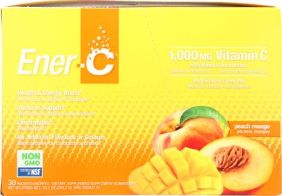 Ener-C Peach Mango Flavor 1000MG Vitamin C Electrolyte Drink Mix, Non GMO, Gluten Free, 30 Packets