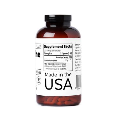 Santa Cruz Paleo Creatine Capsules, Supports Muscle Growth Energy, Gluten Free, Keto, Sugar Free, Paleo, No Fillers or Additives, Creatine Monohydrate Pills, 2500mg, 100 Servings, 300 Capsules