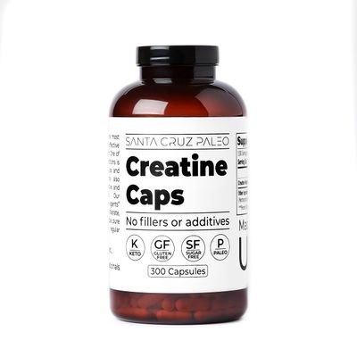 Santa Cruz Paleo Creatine Capsules, Supports Muscle Growth Energy, Gluten Free, Keto, Sugar Free, Paleo, No Fillers or Additives, Creatine Monohydrate Pills, 2500mg, 100 Servings, 300 Capsules