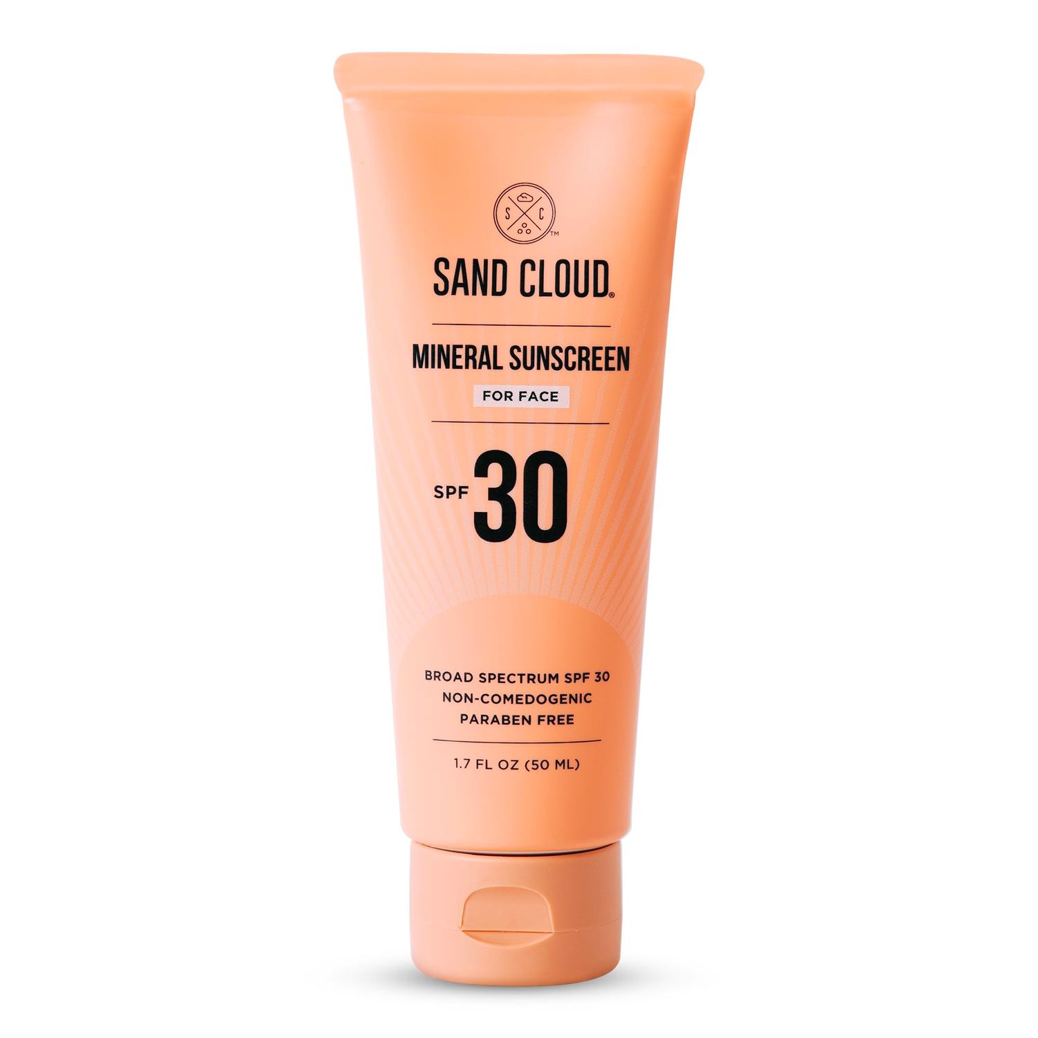 Sand Cloud Broad Spectrum Mineral Sunscreen for Face SPF 30, 1.7 Oz - Zinc Oxide Face Sunscreen for Sensitive Skin - Fragrance-Free Facial Mineral Sunscreen that Hydrates, Nourishes, Protects Skin