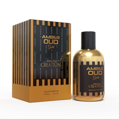 Amazing Creation Amber Oud Gold Eau de Parfum, 3.4 Fl Oz 100ml, Unisex