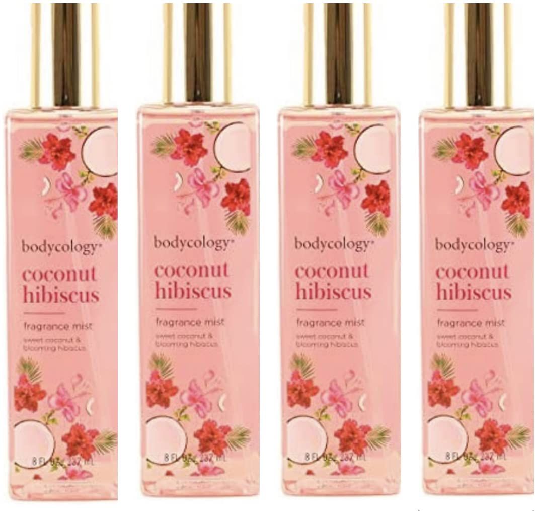 Coconut Hibiscus Fragrance Mist for Women, 8 Ounce, 240 ml 8 Ounce (Pack of 4)