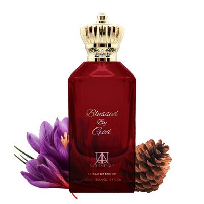 AUTHENTEQUE - Blessed by God - Perfumes for Women Men - Inspired by B.accarat R.ouge 5.40 - Unisex Perfume - 3.4 Fl Oz - Long lasting Fragrance - Amberwood, Ambergris, Saffron, Jasmine - 100ml