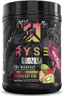 Ryse Godzilla Pre Workout Powder - Noel Deyzel Signature - Strawberry Kiwi - 400mg Caffeine, High Stim Energy Supplement with Citrulline Beta Alanine - Pump, Focus Endurance - 40 Servings