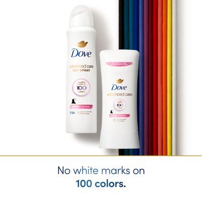 Dove Advanced Care Antiperspirant Deodorant Stick Clear Finish 4 Count deodorant that doesnt stain clothes 72-hour odor control and all-day sweat protection with Pro-Ceramide Technology 2.6 oz