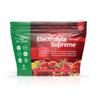 Jigsaw Health Electrolyte Supreme Broad Spectrum of Electrolytes Trace Minerals Fruit Punch Flavor 60 Servings (Packets)
