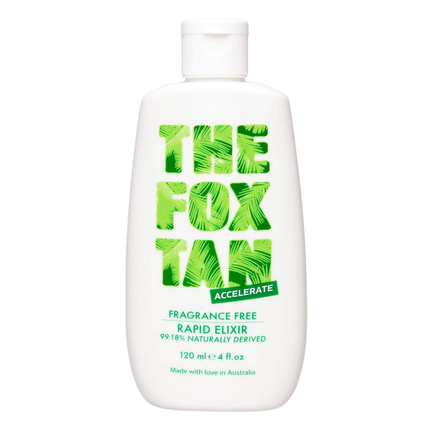 The Fox Tan Fragrance-Free Rapid Tanning Elixir, Tanning Accelerator Lotion For Darker Faster Tans, Flawless Tans, Vegan Cruelty-Free, 120mL