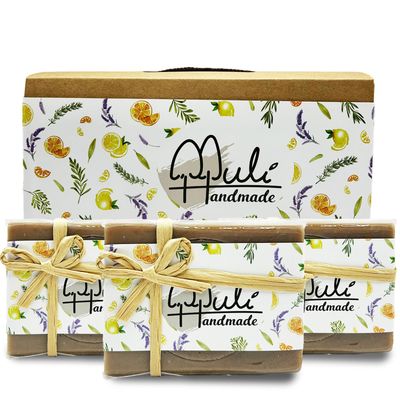 Natural Handemade Bar Soap for Men and Women with Essential oils, Scented Bar Soaps for Bath, Fragrance Gift Set (Pack of 3) Dead Sea Mud