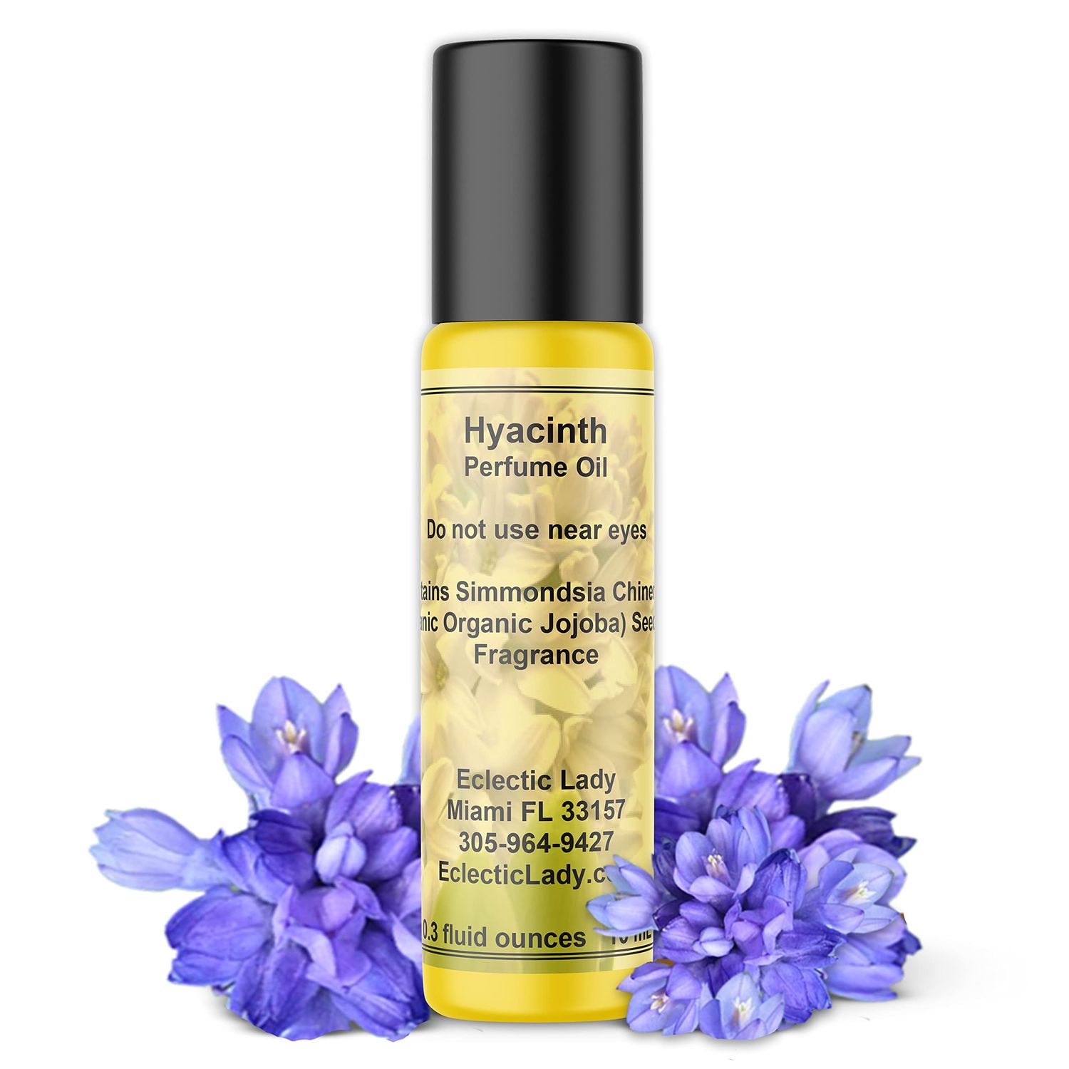 Hyacinth Perfume Oil, 0.3 Oz Portable Roll-On Fragrance with Long-Lasting Scent, Delightful Essential Oils with Real Floral Fresh Aroma for Spring Summer Season For Daily Use