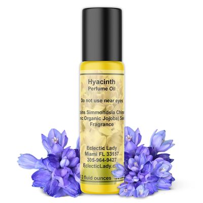 Hyacinth Perfume Oil, 0.3 Oz Portable Roll-On Fragrance with Long-Lasting Scent, Delightful Essential Oils with Real Floral Fresh Aroma for Spring Summer Season For Daily Use