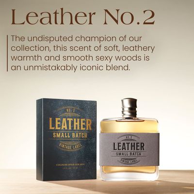 Tru Western Leather 2 Small Batch Men's Cologne, 3.4 fl oz (100 ml) - Confident, Sexy, Modern