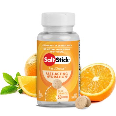 SaltStick Electrolyte FastChews - 60 Orange Chewable Electrolyte Tablets - Salt Tablets for Runners, Sports Nutrition, Electrolyte Chews - 60 Count Bottle