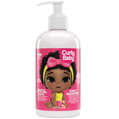 CurlyBaby Curly Shampoo - Tear-Free, Dermatologist-Tested, Hypoallergenic, Fragrance-Free Baby Shampoo for Curly, Kinky, Coily Hair - Gentle Cleanse, Moisturizing, Promotes Healthy Hair Growth - 8oz