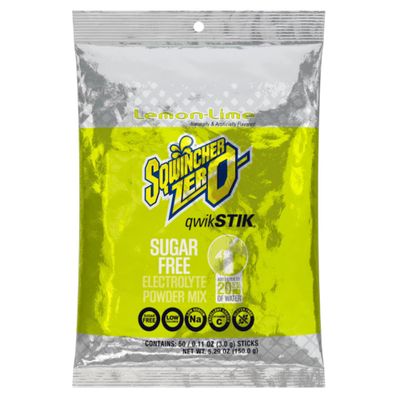 Single Serve Qwik Stik Zero, 50 SticksBag, Lemon-Lime