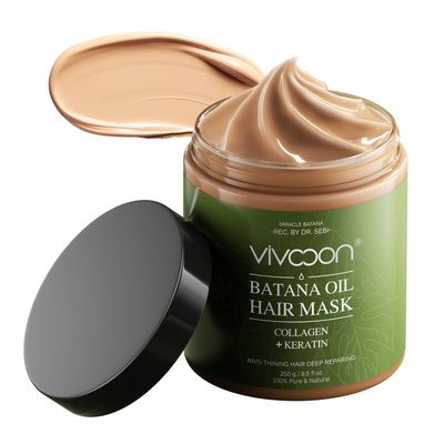 Vivccon Batana Hair Mask For Growth,Essential Oil Biotin Deep Treatment For Hair Loss,Deep Conditioning for Repair Dry Damaged Hair,8.5 fl oz