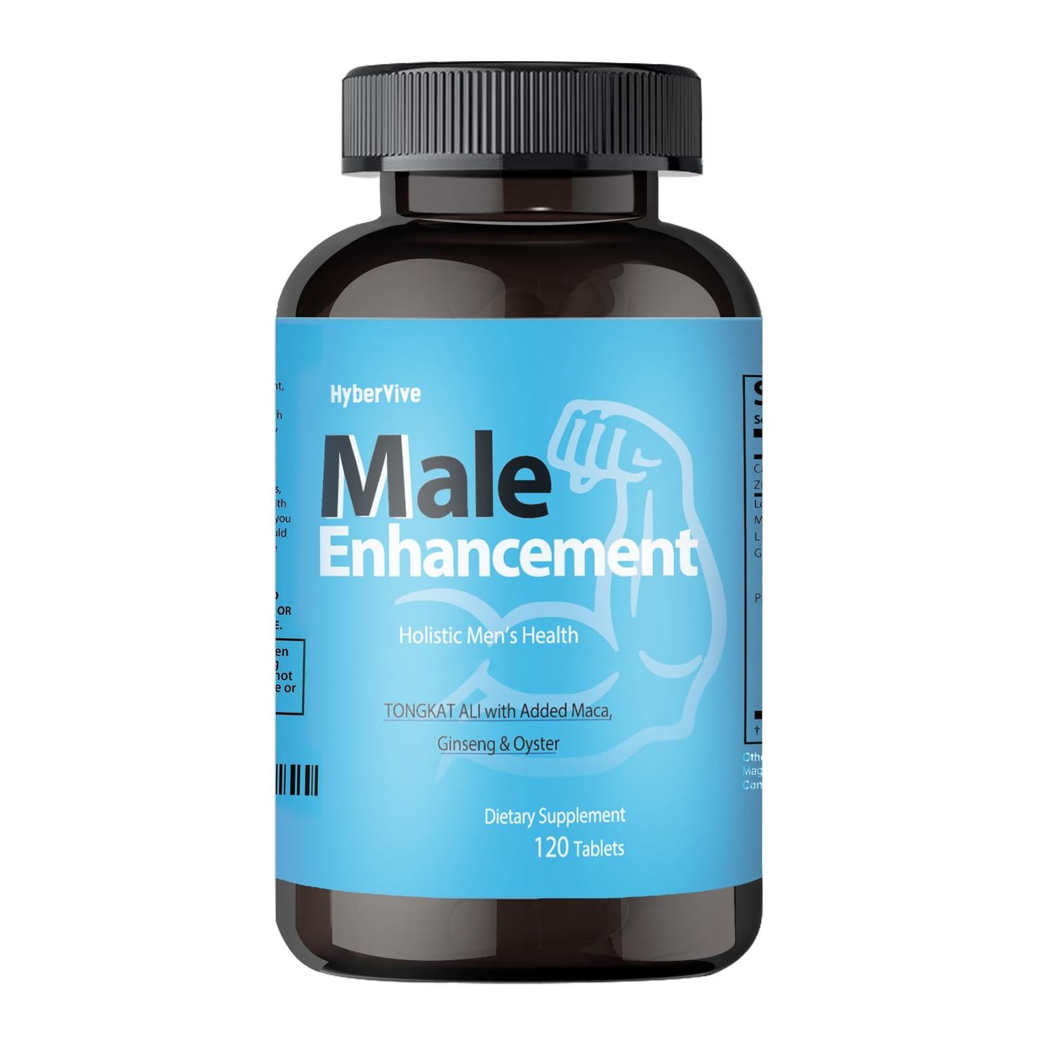 HyberVive Testosterone Supplement for Men - Tongkat Ali, Maca, L-Arginine HCI Ginseng for Energy, Stamina Endurance, Non-GMO, Gluten-Free, 120 Tablets(60-Day Supply)