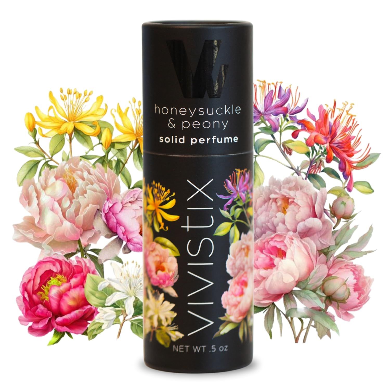 Vivistix Solid Perfume Stick Honeysuckle Peony scent Portable, clean, fresh, sweet, floral, travel perfume Made in the USA No parabens, phthalates, or preservatives