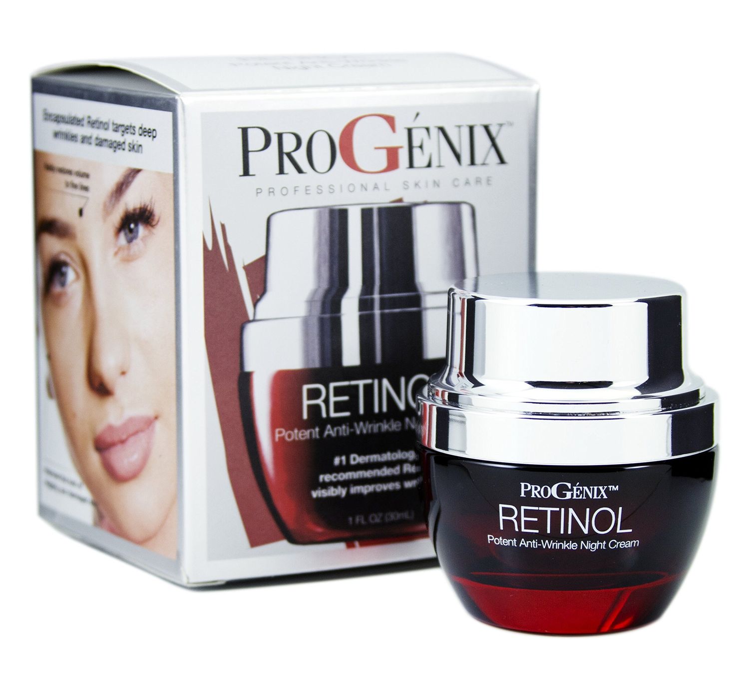 Progenix Profesional Retinol Face Cream Moisturizer Facial Lotion Helps Diminish Wrinkles, Crepey Skin, Age Spots, Fragrance Free Anti Aging Skin Care Retinol Lotion For Face, 1Oz