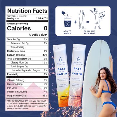 Salt of the Earth Premium Zero-Sugar Electrolyte - Made with Pink Himalayan Salt - Hydration Powder Packets Premium Ingredients Keto Paleo Friendly 30 Sticks, Pink Lemonade