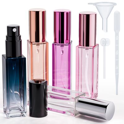 5PCS 10ML Travel Size Perfume Refill Bottle, Travel Cologne Bottle Refillable, Mini Perfume Spray Bottles Portable Cologne Sprayer Fragrance Atomizer Traveling, Small Glass Fragrance Decanter Kit