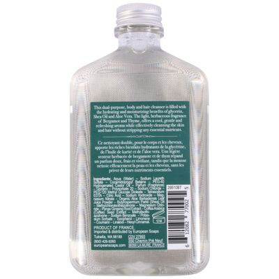 Pre de Provence Bergamot Thyme Men's Fragrance Collection, Hair Body Wash, 250 ML